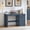 Blue, variant on Buildhom 48" Fluted Office Computer Desk with 3 Drawers & Storage, Wood Writing Table for Home Office, Bedroom, Blue