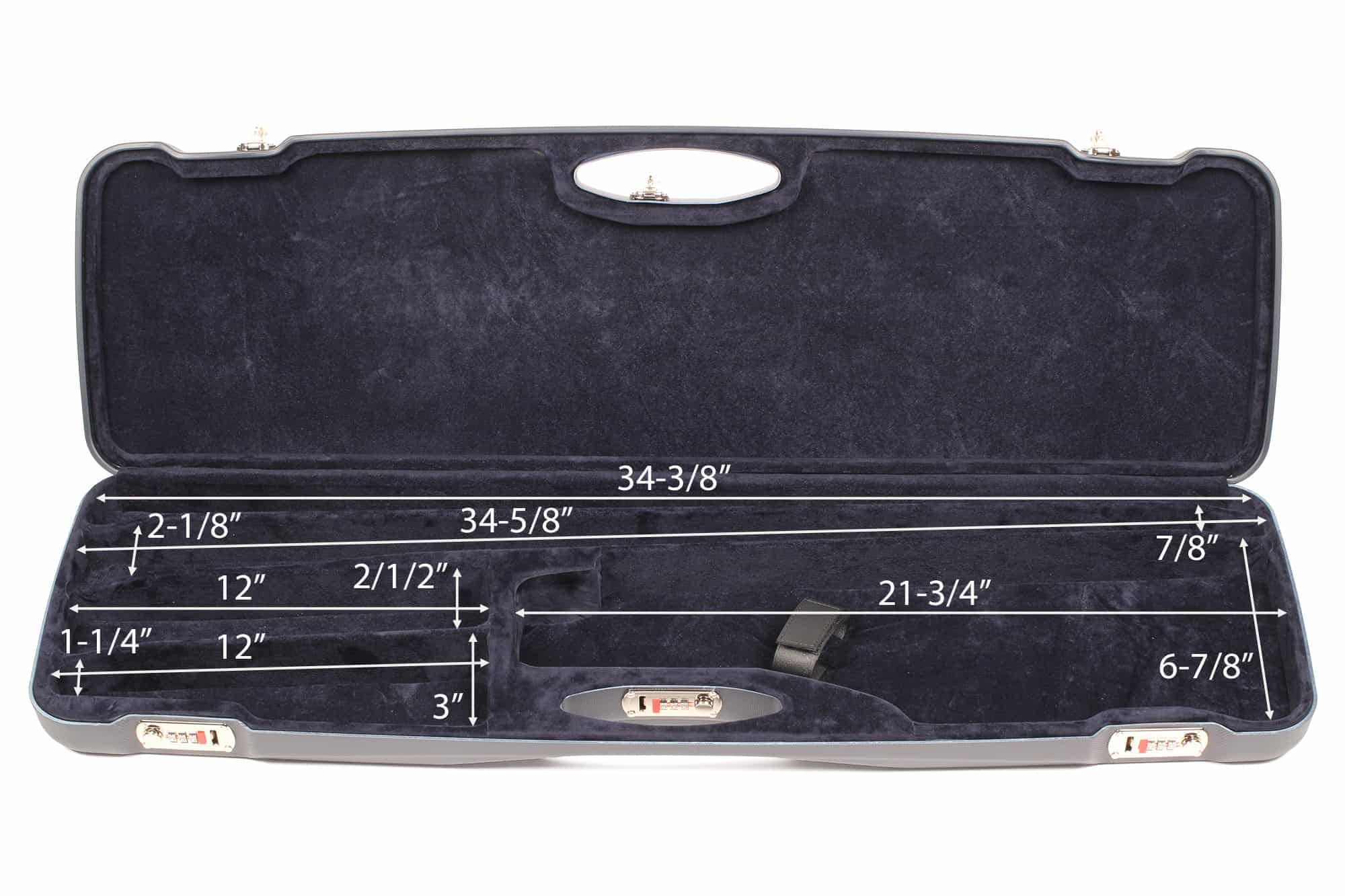 Negrini O/U Sporter Shotgun Case, Navy/Navy, L34.7in x H10.5in x D3.4in