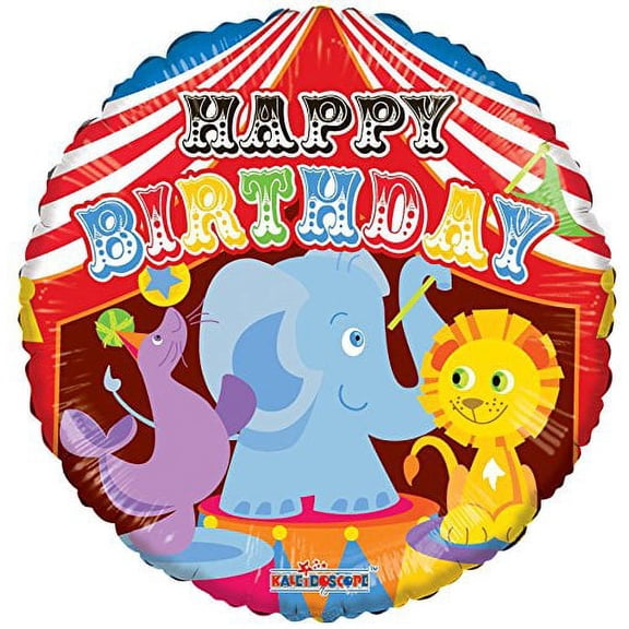 Kaleidoscope Happy Birthday Circus Foil Mylar Balloon, 5 Piece