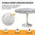 thumbnail image 2 of Elastic Fitted Round Tablecloth, Blue Starfish Coastal Waterproof Stretch Table Cover for 45"-54" Tables, Eucalyptus Summer Nautical Shell Wooden Washable Outdoor Tablecloths for Patio, Picnic, 2 of 9