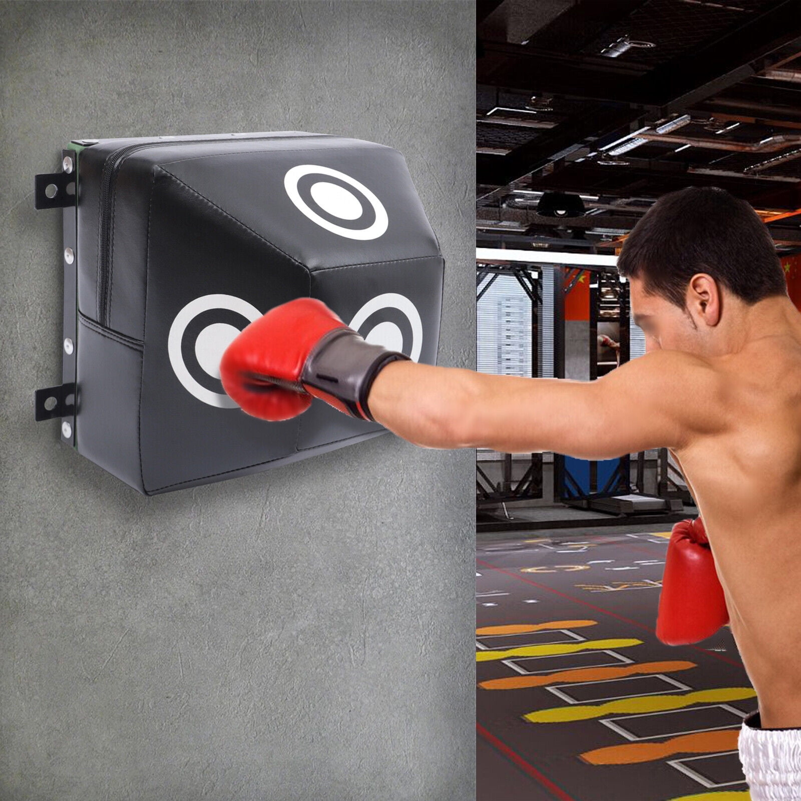 Miumaeov Boxing Punching Target Bag Wall Mounted Uppercut Boxing Training Punching Target Foam EVA Adult Response Target for Home Training Device Practice Stress Relief Equipment