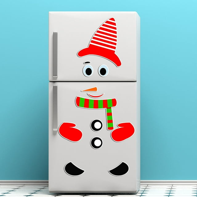 EGNMCR Stickers,Cute Stickers Christmas Snowman Expression Magnetic Refrigerator Sticker Holiday Decoration DIY Garage Door Wall Sticker a Sticker