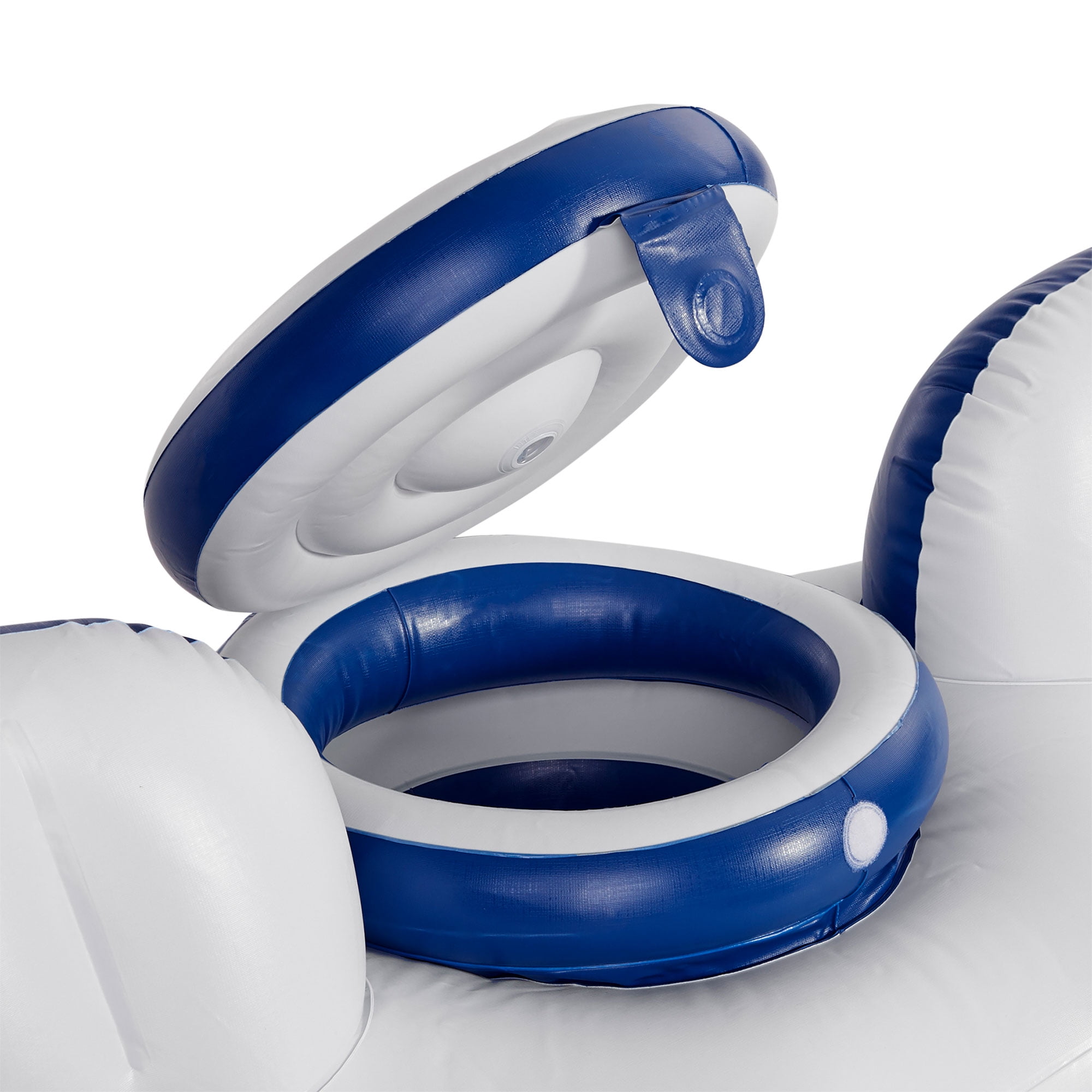 Inflatable River Run II Double Seater Lounge Pool Float in Blue & White, Adult