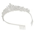 thumbnail image 4 of Wedding Princess Crown, Decorative Bridal Crown Comb Fixation Fine Workmanship Silver Attractive Sparkling  for, 4 of 8