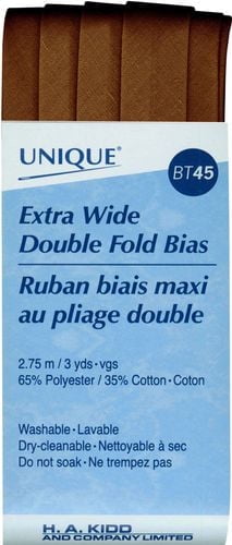 UNIQUE Extra‑Wide Double‑Fold Bias Tape — polycoton, 15 mm x 2.75 m