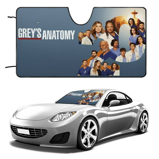 Anatomía Según Grey Parasol para Parabrisas Delantero Protector Plegable, Visera Solar para Auto Bloquea Rayos UV Mantiene tu Vehículo Fresco140cm*76cm
