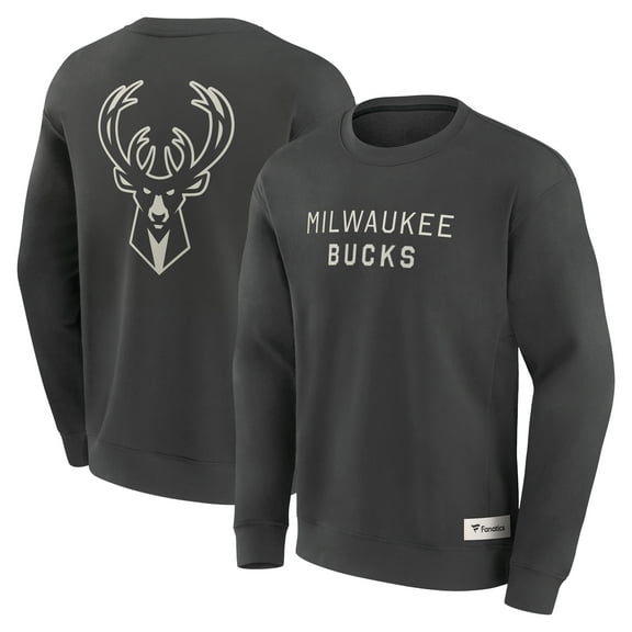 Men's Fanatics Gray Milwaukee Bucks Elements Future Ground Lettering Pullover Sweatshirt