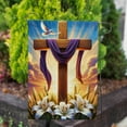 thumbnail image 2 of America Forever Easter Cross Garden Flag, 12.5 x 18 inch Double Sided, Christian He is Risen, Lily and Cross Easter Religious, Spring Floral Yard Outdoor Decorative Flag, 2 of 5