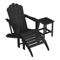 thumbnail image 3 of WestinTrends Highland 3-Piece Adirondack Chair with Cup Holder and Folding Ottoman and Table Set, Black, 3 of 16