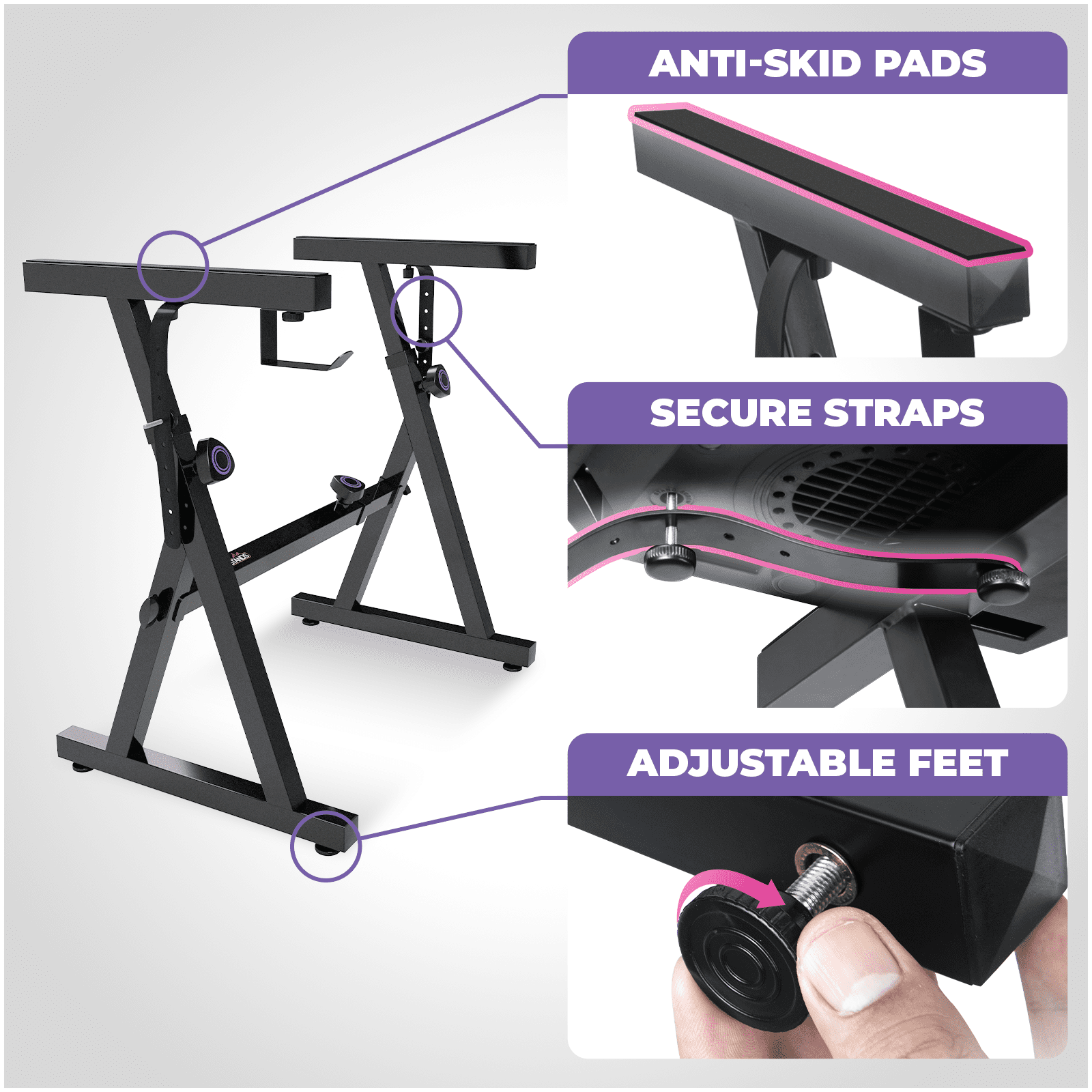 Liquid Stands Piano Keyboard Stand and Bench Set, Piano Cover - Portable Heavy Duty Digital Piano Stand for 54-88 Key Electric Pianos, Adjustable Piano Bench Chair Stool Keyboard Music Stand and Seat