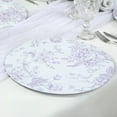 thumbnail image 4 of Set of 24 French Toile Charger Plates, 13" Lavender Floral Acrylic Round Plates for Wedding Reception Dinner Party Decor,Durable Stylish Tableware, 4 of 9