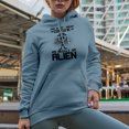 thumbnail image 2 of This Is My Human Costume, I'm Really an Alien, Hilarious Costume Party Quote, Light Blue Hooded Sweatshirt or Hoodie, Small, 2 of 5
