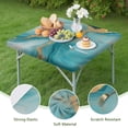 thumbnail image 4 of Blue Gold Marble Pattern Square Fitted Tablecloth with Elastic Edge,Square Table Cover,Washable Elastic Table Cover for Home Kitchen Party Decor 34"x34", 4 of 6