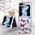 thumbnail image 6 of for Samsung Galaxy Z Flip 5 2023 Butterfly Case, Cute Print Pattern Shockproof Slim Silicone TPU Clear Women Girls Drop Protective Phone Case Cover for Samsung Galaxy Z Flip 5 5G, Purple, 6 of 6