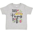 thumbnail image 3 of Inktastic This Princess is Four 4th Birthday Girls Toddler T-Shirt, 3 of 5