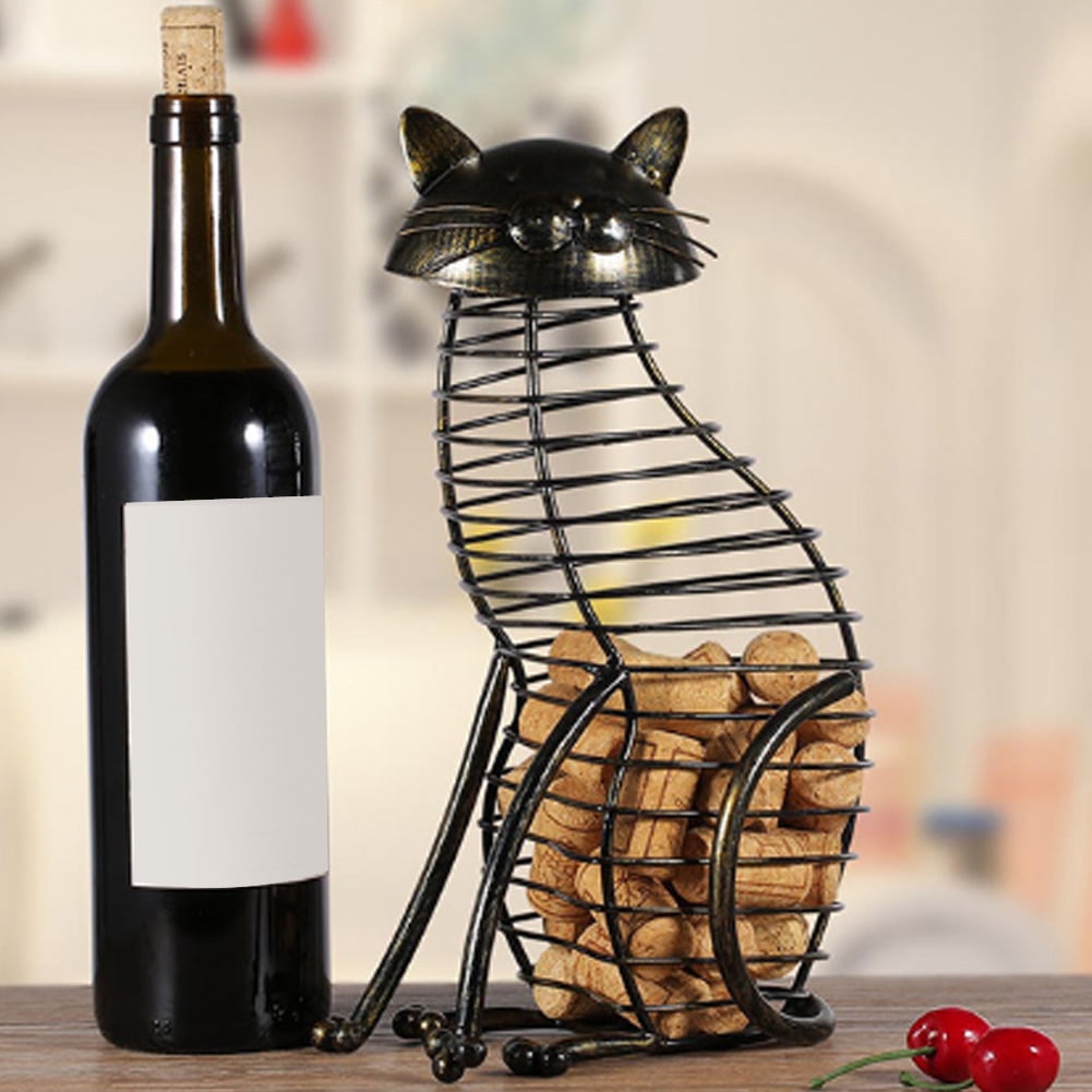 LHCER Wine Cork Container,Cork Holder,Fashionable Cat Shaped Red Wine