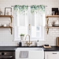thumbnail image 2 of Weeping Teal Botanical Kitchen Curtains Small Short 39 Inch Length, Spring Eucalyptus Leaves Grommet Top Bedroom Living Room Curtains, Light Filtering Cafe Curtain Drapes 2 Panels Set 55''x39'', 2 of 9