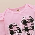 thumbnail image 6 of Edvintorg 3-18M Toddler Girl Clothes Cute Valentine's Day Heart Printing Ruffles Long Sleeve Romper Bodysuit + Leopard Pants + Headbands Baby Girls Outfits 3Pcs/Sets, 6 of 7