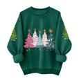 thumbnail image 4 of Ugly Noël Chandail Femme Chandail à Capuche Imprimé Col Rond Manches Longues Drôle Vert G, 4 of 4