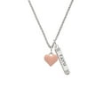 thumbnail image 2 of Delight Jewelry Silvertone 3-D Pink Puffy Heart Silvertone Believe Faith Prayer Hope Bar Charm Necklace, 23", 2 of 4