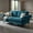 Peacock Blue, variant on Topcobe Modern Fabric Loveseat Sofa for with Metal Legs and Armrest Pillows, Couches for Living Room, Chair Bed Sleeper for Adults, Stylish and Comfortable Design, Rust Red