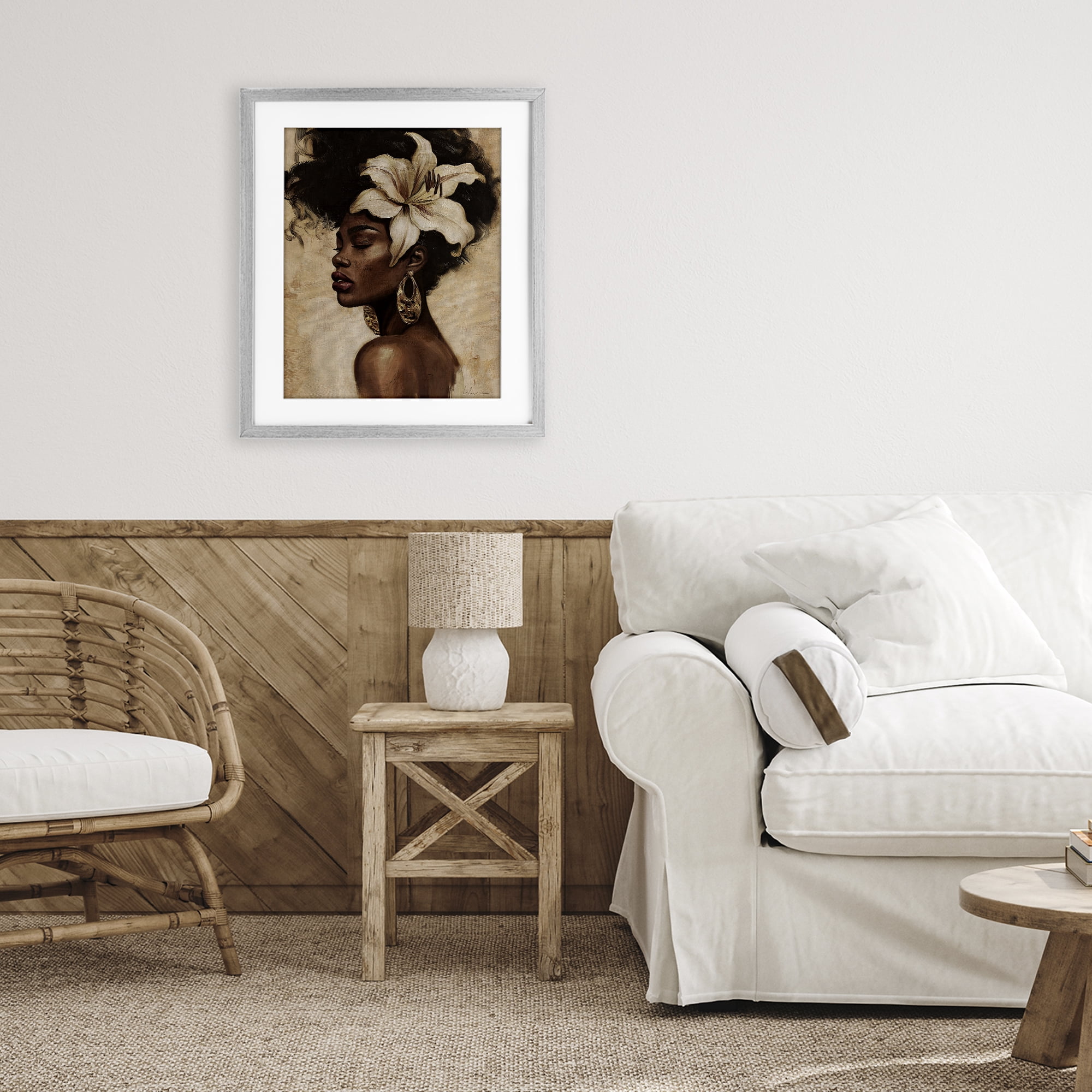 Stupell Industries Nocturne In Ivory Gray Framed Print Under Glass, design by Svetlana Aleynikova