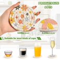 thumbnail image 2 of Yayeee 6 PCS Drink Coasters with Holder Set Woven Absorbent Round Tabletop Hot Pad, Colorful Retro Floral, 2 of 7