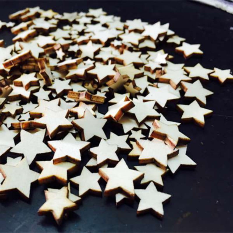 100Pcs DIY Mixed Star Shape Embellishments Scrapbook Craft Home Decor Button