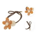 thumbnail image 3 of Unique Bargains 1 Pc Floral Beads Hair Elastic Band for Home Coffee Color, 3 of 5
