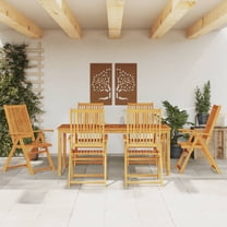 vidaXL Garden Dining Set Natural Wood Solid Acacia wood 6-seater