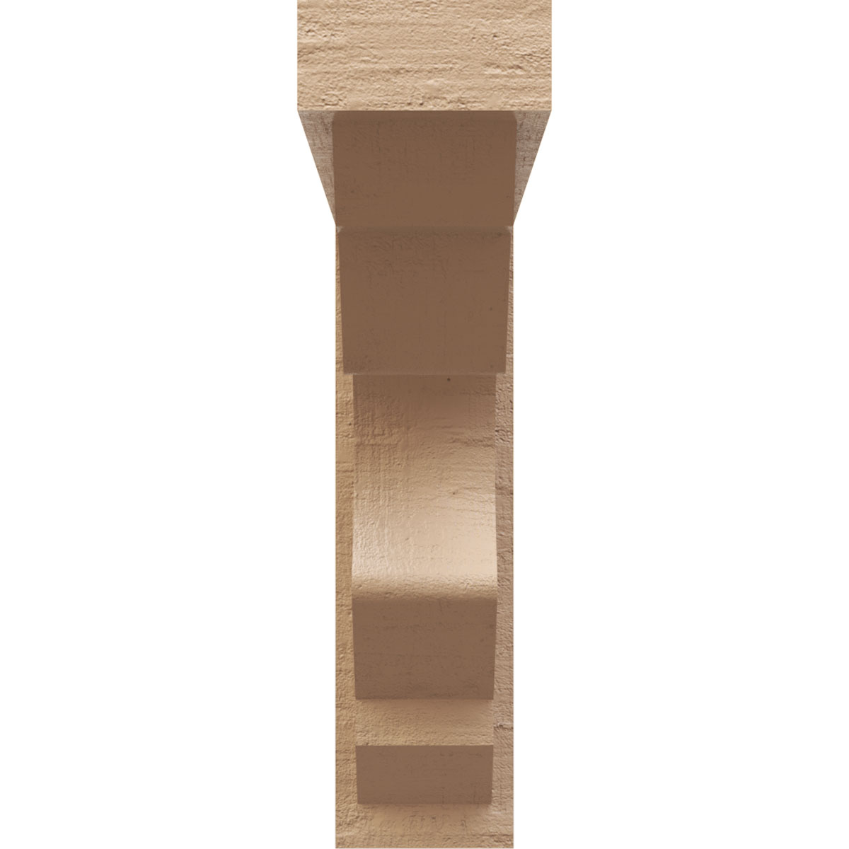 4"W x 16"D x 16"H Thin Sheridan Rough Cedar Woodgrain TimberThane Corbel, Primed Tan