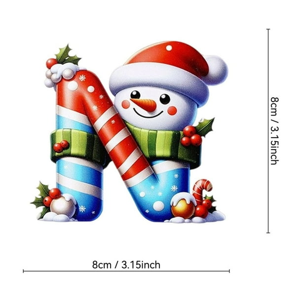 Adornos navideños colgantes de acrílico 2D con forma de muñeco de nieve y letras, para festivales navideños, para árbol de Navidad, para jardín y Halloween.