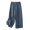 Blue, variant on sunsanly Women Summer Casual Pants Elastic High Waist Loose Fit Trousers Solid Color Straight Wide Leg Draped Long Pants Streetwear