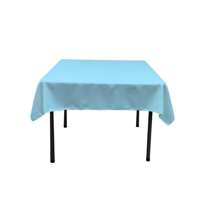 TCpop58x58-TurquoiseLgtP40 Nappe Carrée en Polyester, Turquoise Clair - 58 x 58 Po.