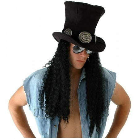 SLASH GUITARIST HAT dreads dred locks rock star hair wig mens halloween costume
