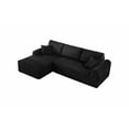 thumbnail image 3 of Muumblus 109" Oversized L-Shaped Modular Sectional Sofa with Movable Chaise, Boneless Corduroy Cloud Couch for Living Room, Black (Left Facing Chaise), 3 of 5