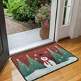thumbnail image 2 of Snowman Merry Christmas Doormat Non Slip Floor Rug and Mat Cushioned Door Runner Rug Standing Area Mat Carpets for Farmhouse Decor 17"x30" Black Edging, 2 of 7