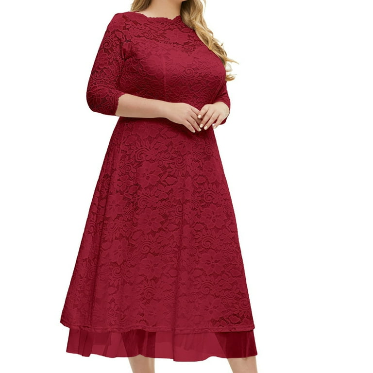 green emerald velvet dress Final Sale Plus Size Gown with Layered Sleeves in Glitter Red Fabric main image 0