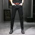 thumbnail image 3 of Pantalones de trabajo ajustados para hombre, pantalones vaqueros negros de invierno para hombre, pantalones ajustados de estilo coreano, moda informal Harajuku, 3 of 5