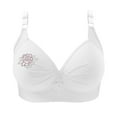 thumbnail image 2 of Woman's Printing Gathered Together Large Size Daily Bra Underwear No Rims Women's Breathable Daily Bra Clearance Deals White, S, 2 of 8