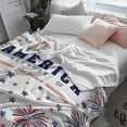 thumbnail image 5 of 4th of July Throw Blankets, Patriotic America Stars Fireworks Soft Fleece Blanket Decorative for Home Sofa Couch Chair Living Bedroom,40x50 Inches, Red White Blue, 5 of 6