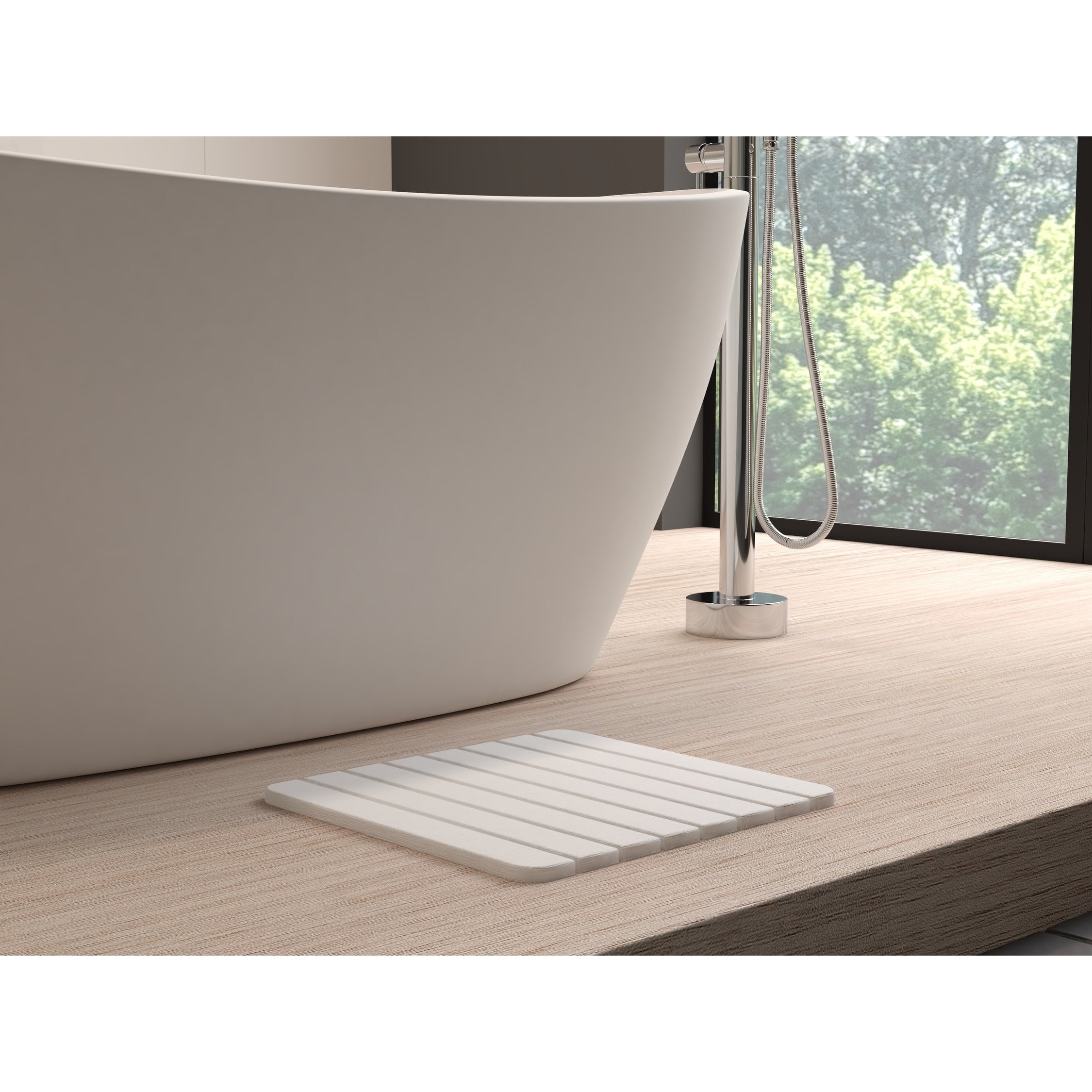 Contemporary Super absorbent 16x12" White Diatomaceous Stone Small Bathroom Mat