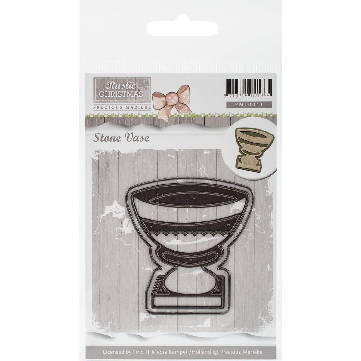 Find It Trading Precious Marieke Rustic Christmas Die, Stone Vase