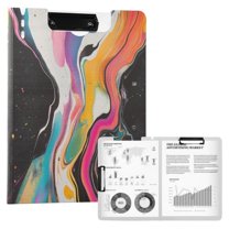 FORMRS A4 Clipboard Folder with Pen Holder Horizontal Foldable School Office Binder, Colorful Black