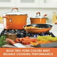 thumbnail image 2 of Rachael Ray 3-Quart Classic Brights Hard Enamel Nonstick Saucepot and Steamer Insert Set with Lid, Two-Tone Orange, 2 of 7