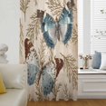 thumbnail image 5 of Vintage Teal Butterfly Sheer Curtains 45 Inches Long, Vintage Brown Tree Branch Light Filering Curtains, Breathable Simi Curtain Privacy Drapes for Kitchen Bathroom Lightweight Small Window Treatment, 5 of 9