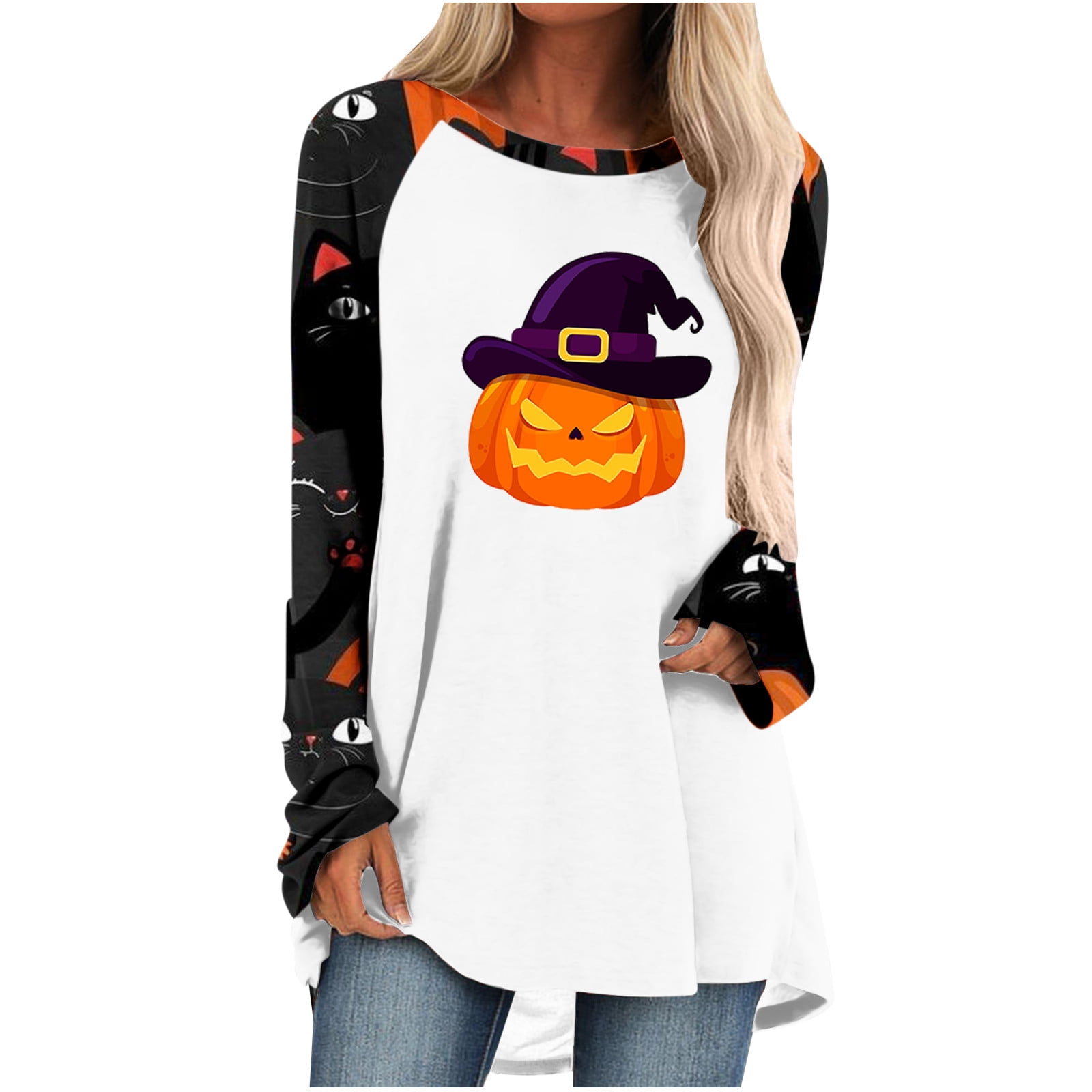 Sweatshirt for Women Women Casual Long Sleeve Round Neck Tops Blouse Halloween Shirts Blusas para - Walmart.com