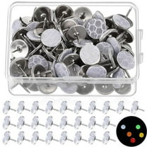 Trianu 100Pcs Reflective Tacks Trail Reflective Trail Tacks Marking Tacks Glow Tacks Reflective Trail Markers Mark Trail Reflective Thumb Tacks for Hunting Hiking Camping Tree Stand(Sliver)