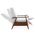 thumbnail image 5 of Solaris Wood Arm Milky White Faux Leather Wood Arm Push Back Recliner, 5 of 5