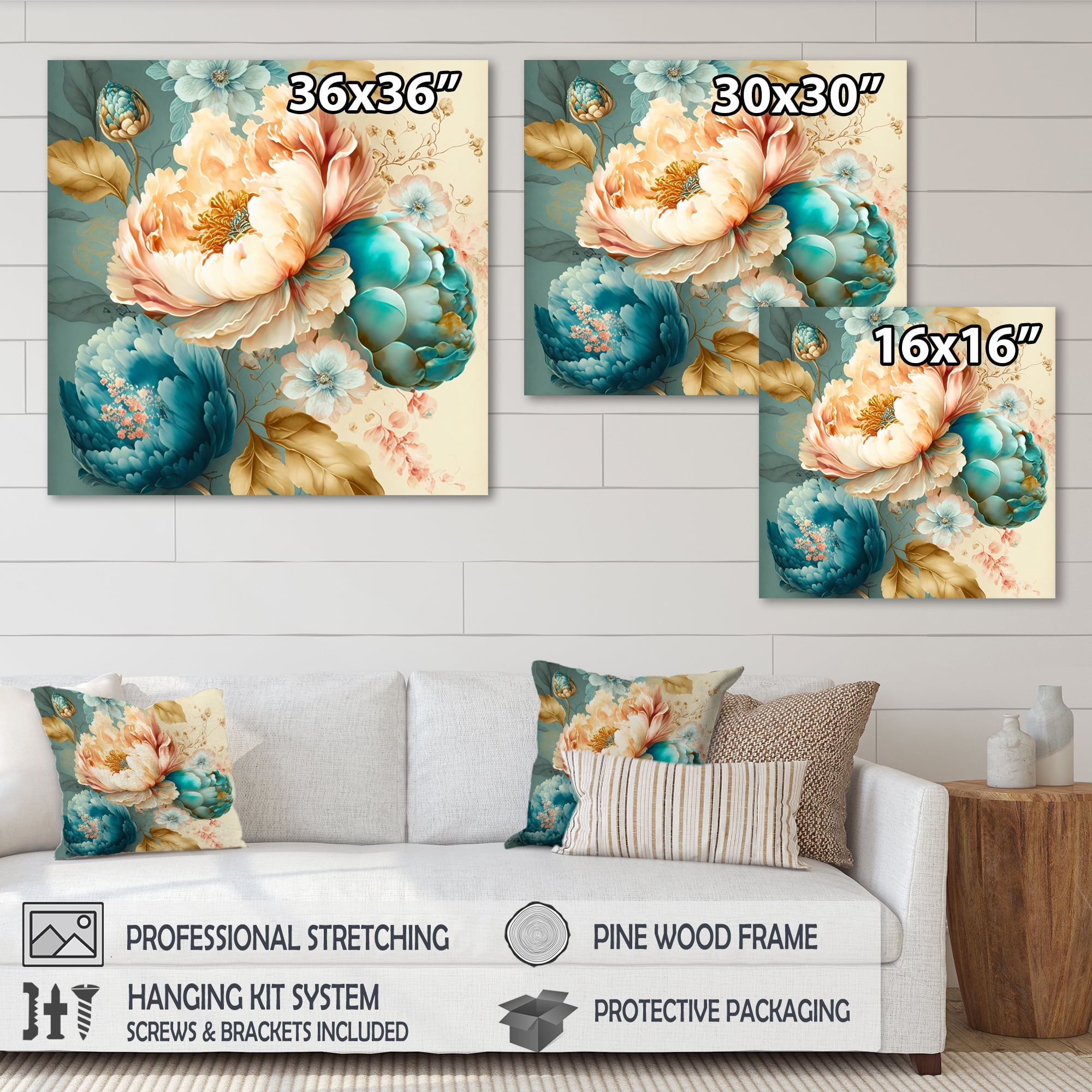 Designart Multi-Color Blooming Flowers V Canvas Wall Art